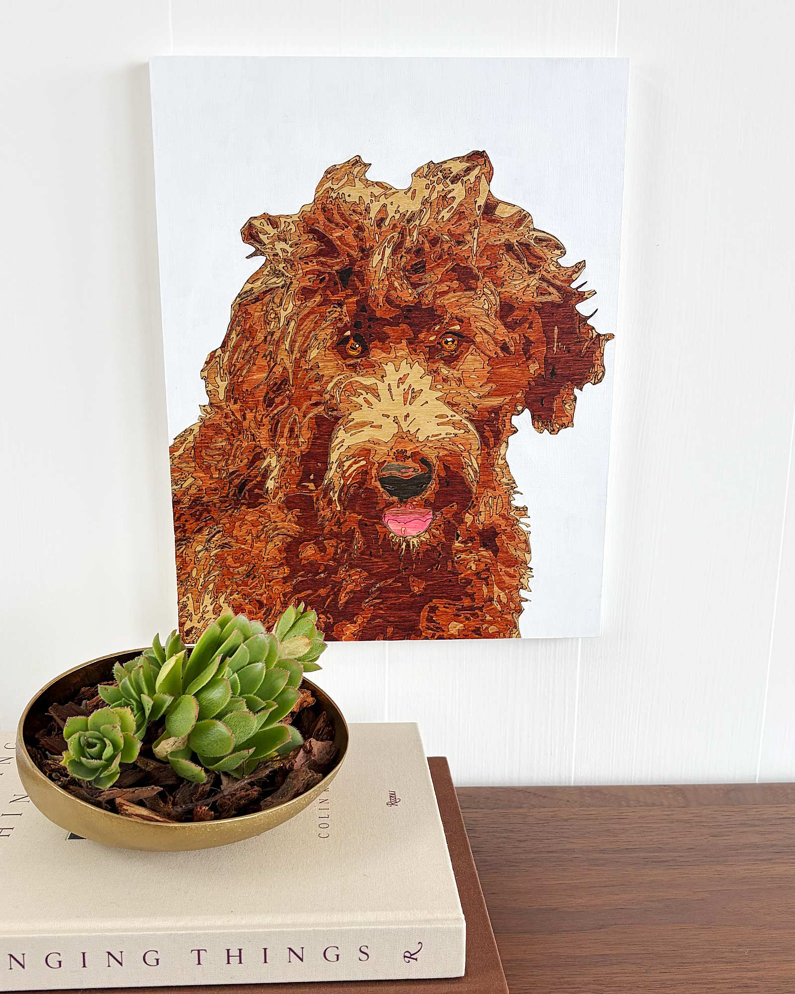 Hand-Etched Wood Pet Portrait