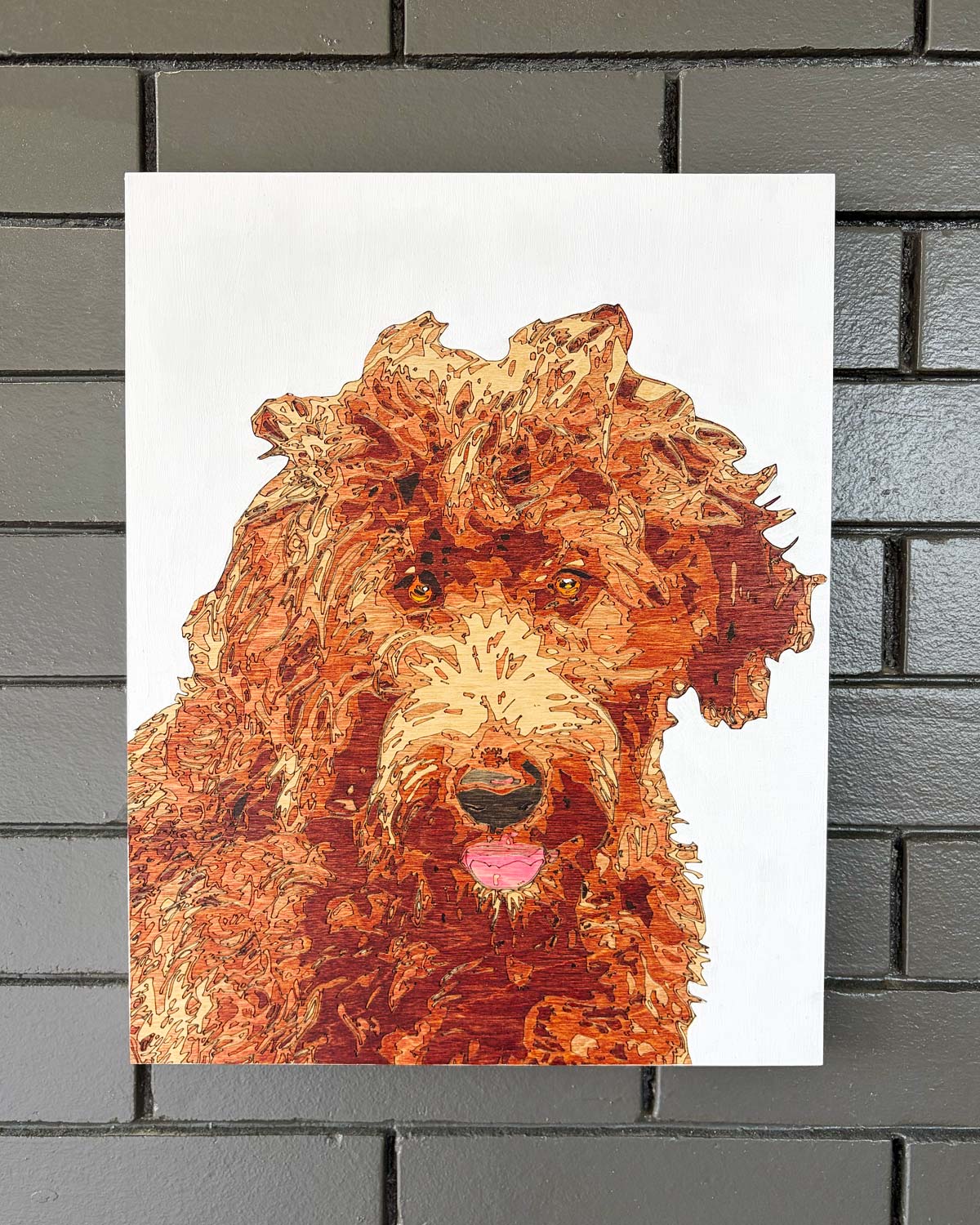 Hand-Etched Wood Pet Portrait — 11x14