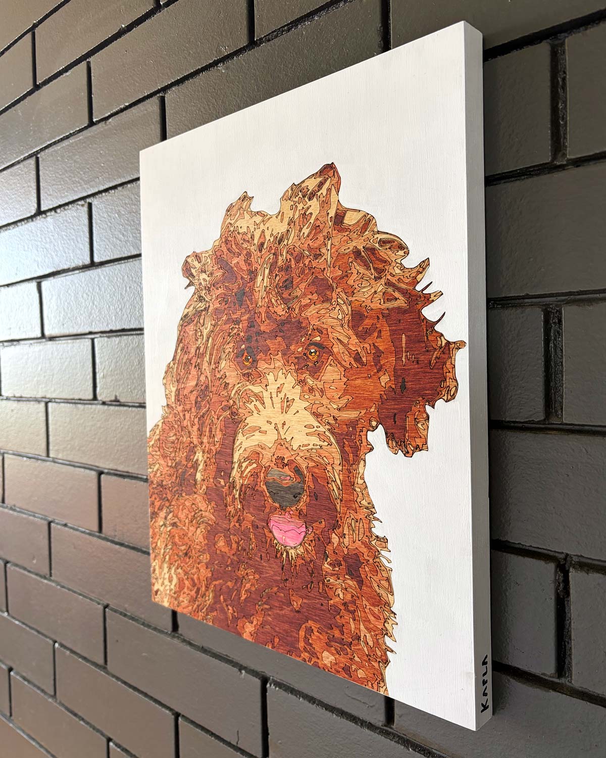 Hand-Etched Wood Pet Portrait — 11x14