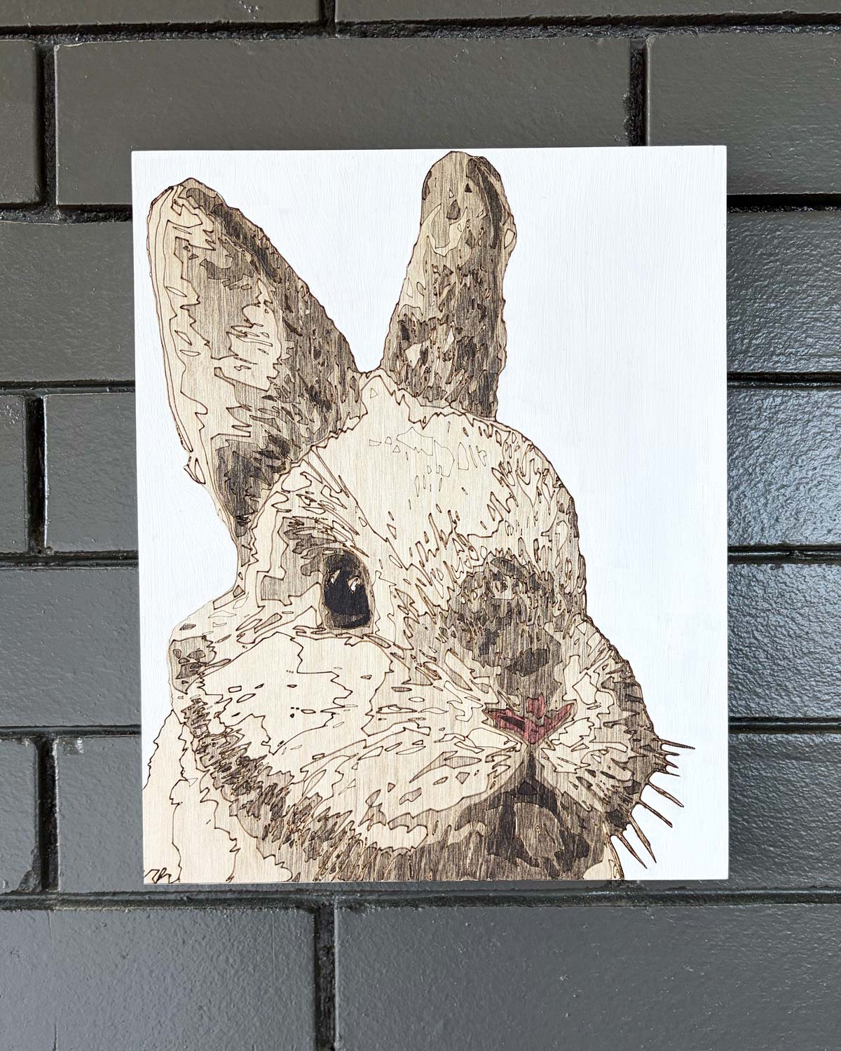 Hand-Etched Wood Pet Portrait — 8x10