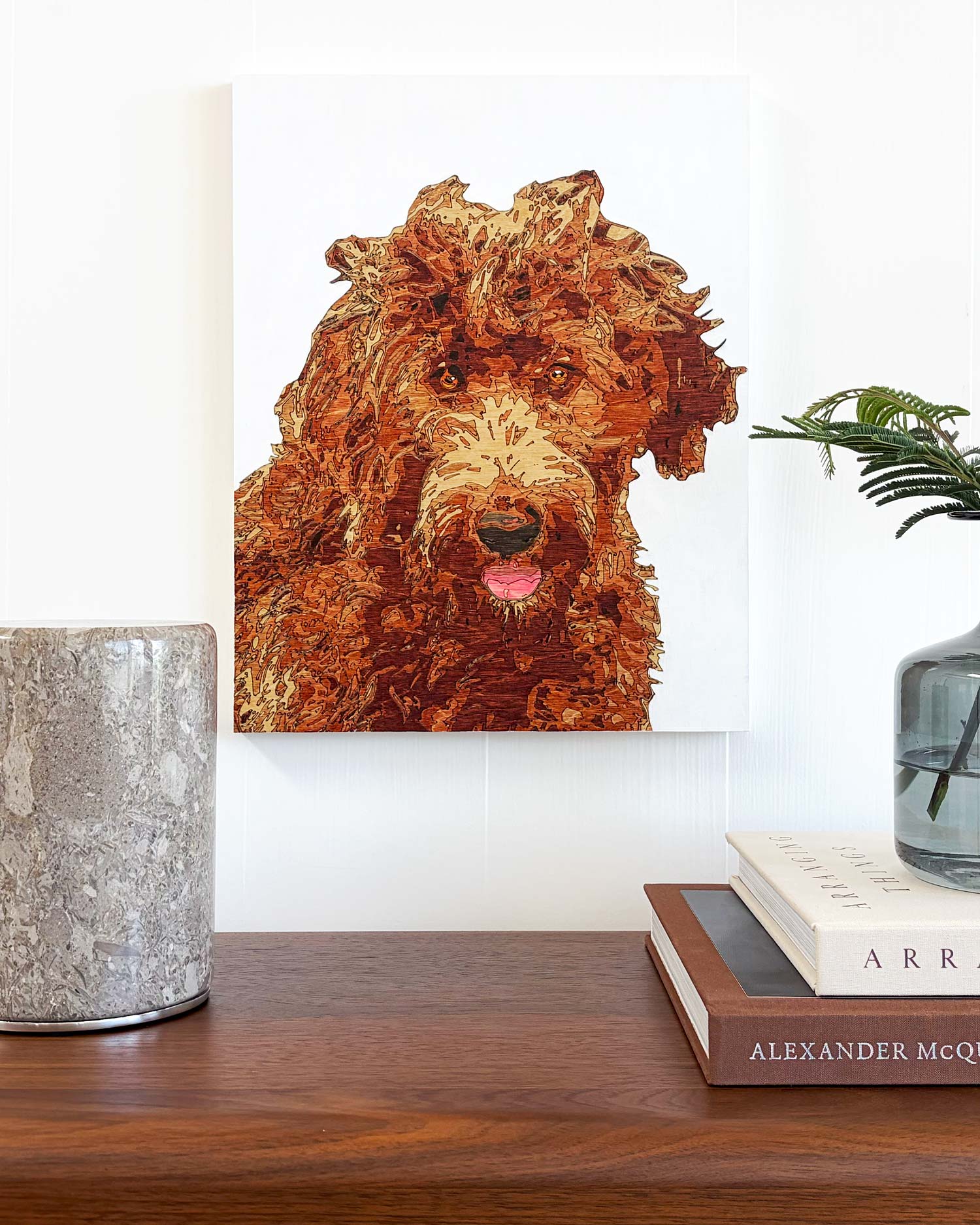 Hand-Etched Wood Pet Portrait — 11x14