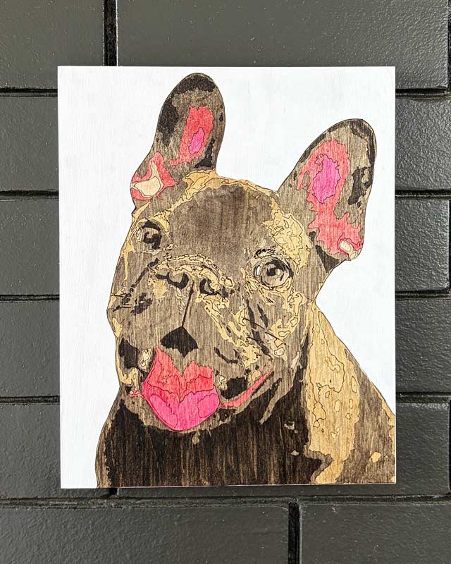 Hand-Etched Wood Pet Portrait — 8x10