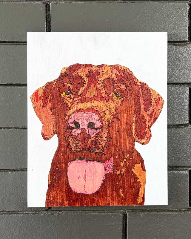 Hand-Etched Wood Pet Portrait — 8x10