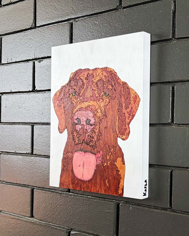 Hand-Etched Wood Pet Portrait — 8x10