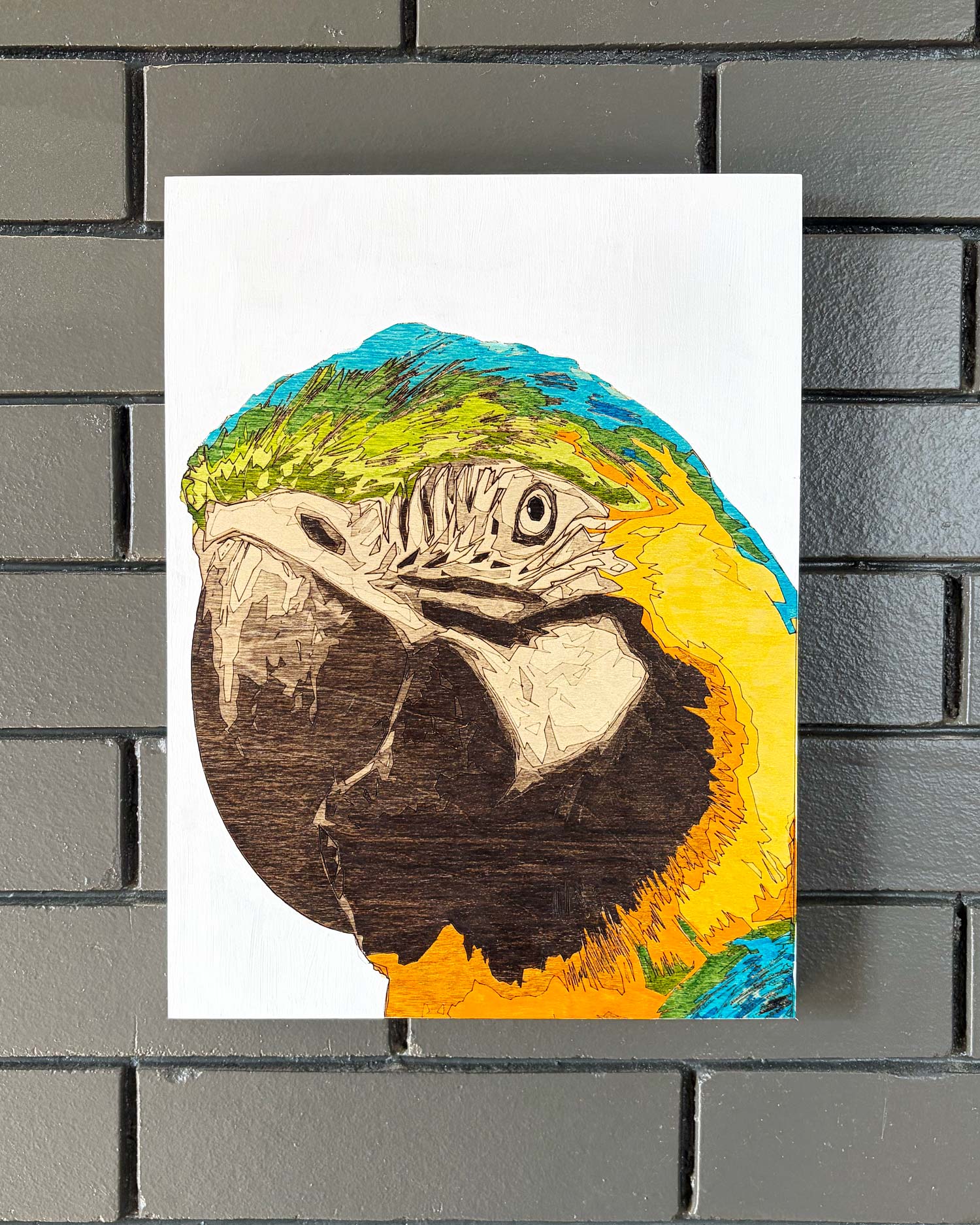 Hand-Etched Wood Pet Portrait