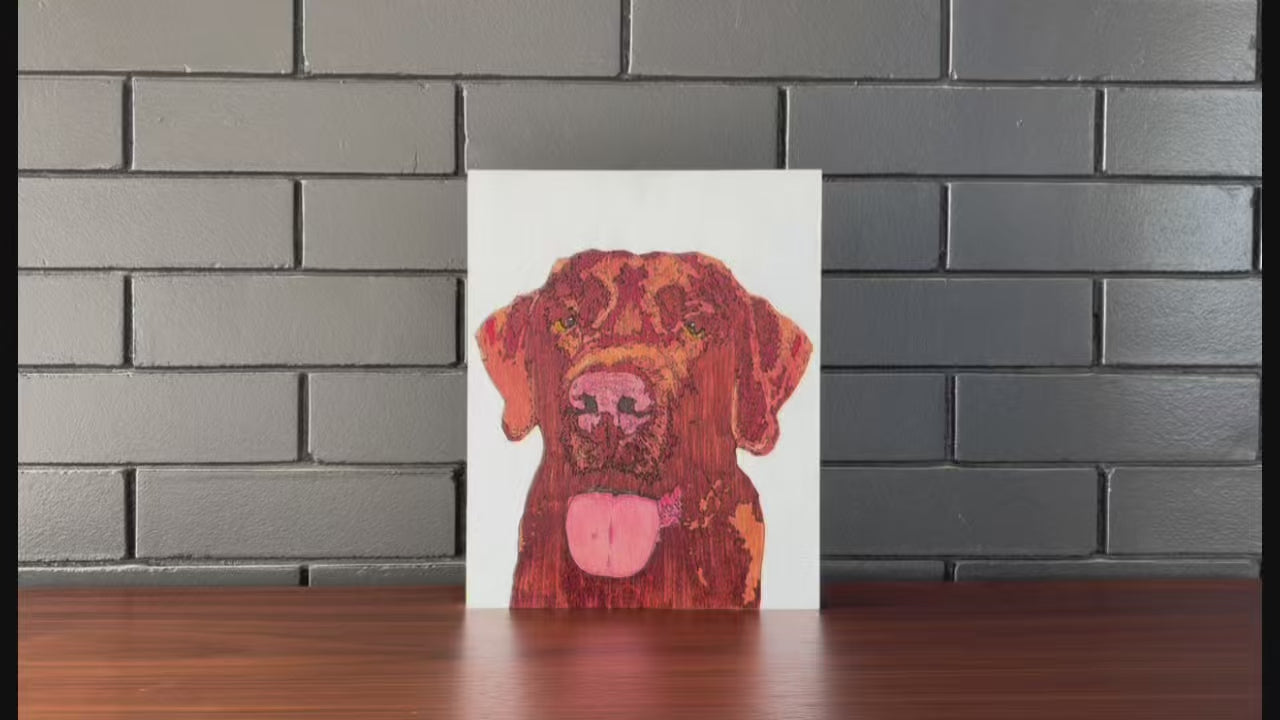 Hand-Etched Wood Pet Portrait 11x14 | Wall Pet Portrait | KAPLA Art